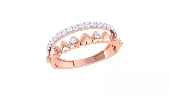Women Engagement Wedding Double Band Rings