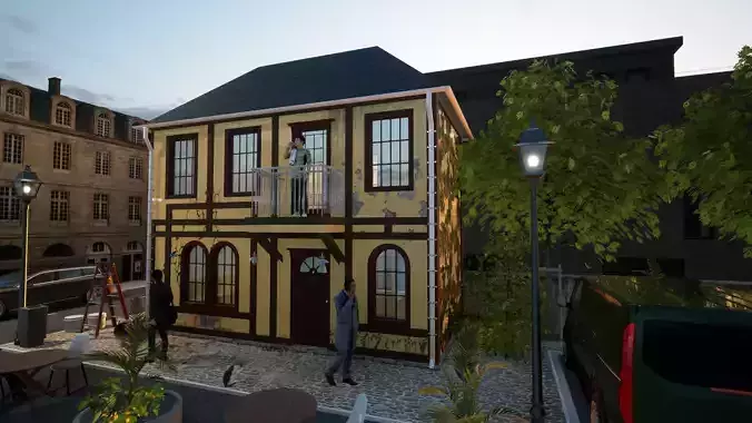 GERMANY BUILDING Low-poly 3D model