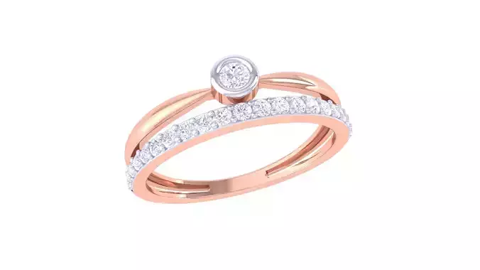 Women Engagement Wedding Double Band Rings