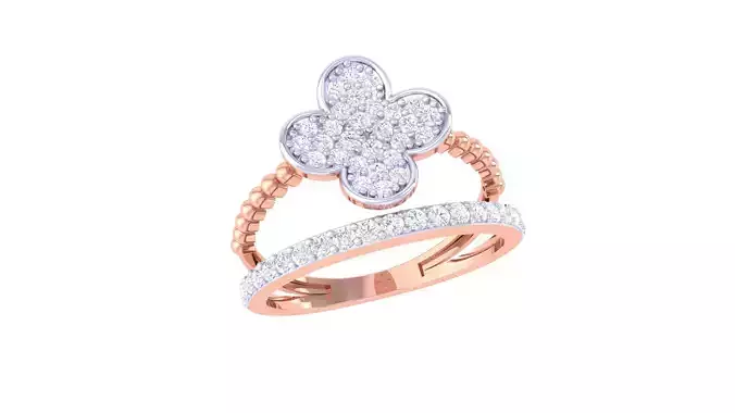 Women Engagement Wedding Double Band Rings