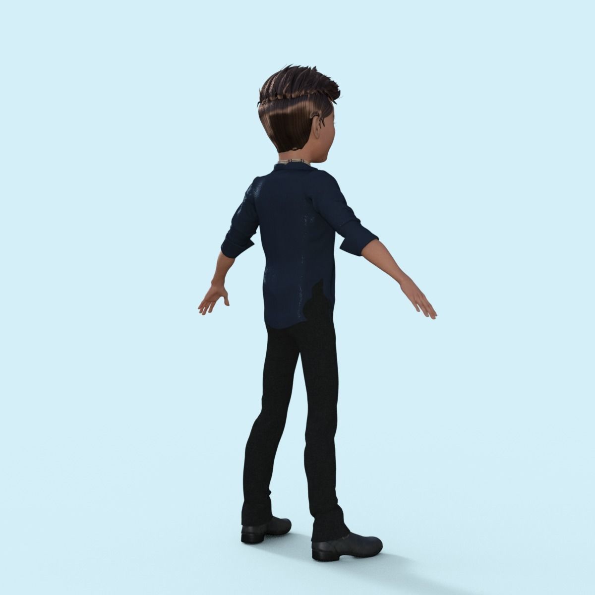 Cartoon Pop Star Rigged 3D model_6