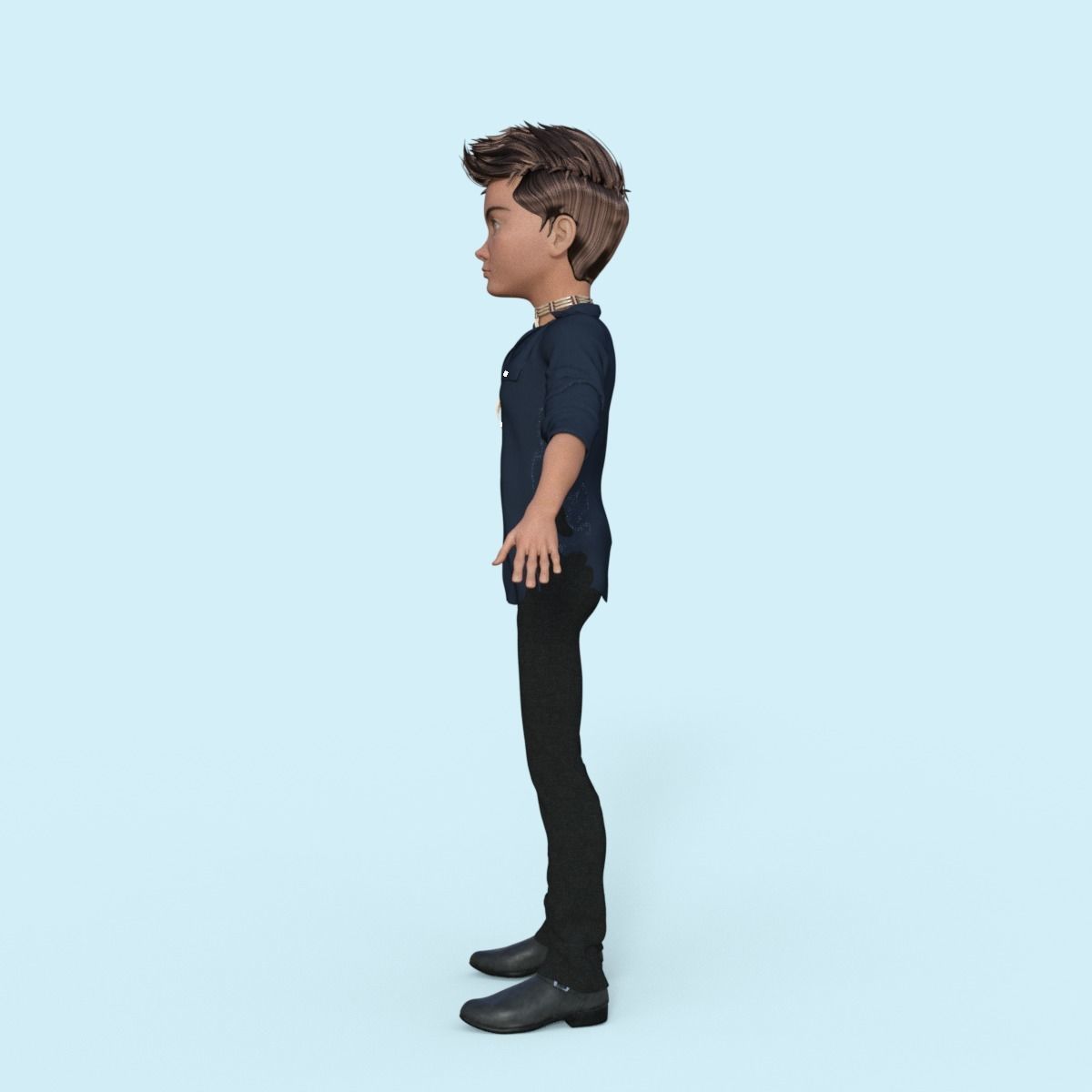 Cartoon Pop Star Rigged 3D model_3
