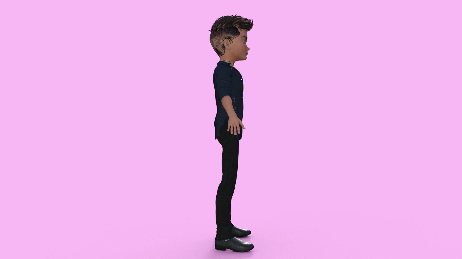 Cartoon Pop Star Rigged 3D model_33
