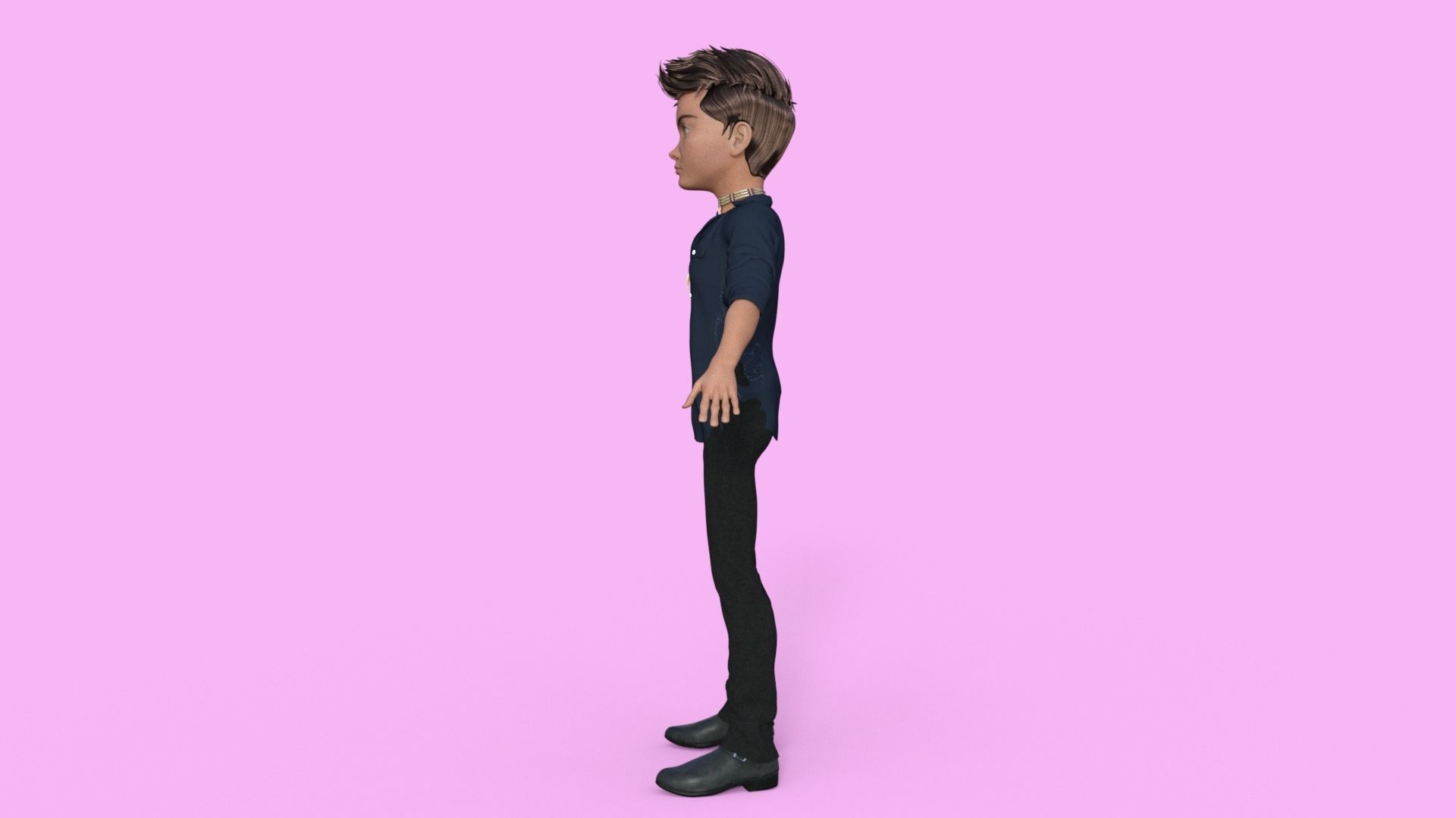 Cartoon Pop Star Rigged 3D model_37