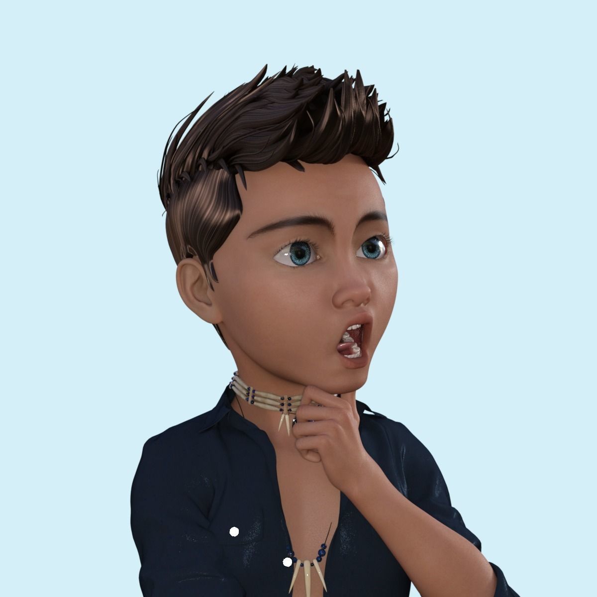 Cartoon Pop Star Rigged 3D model_22