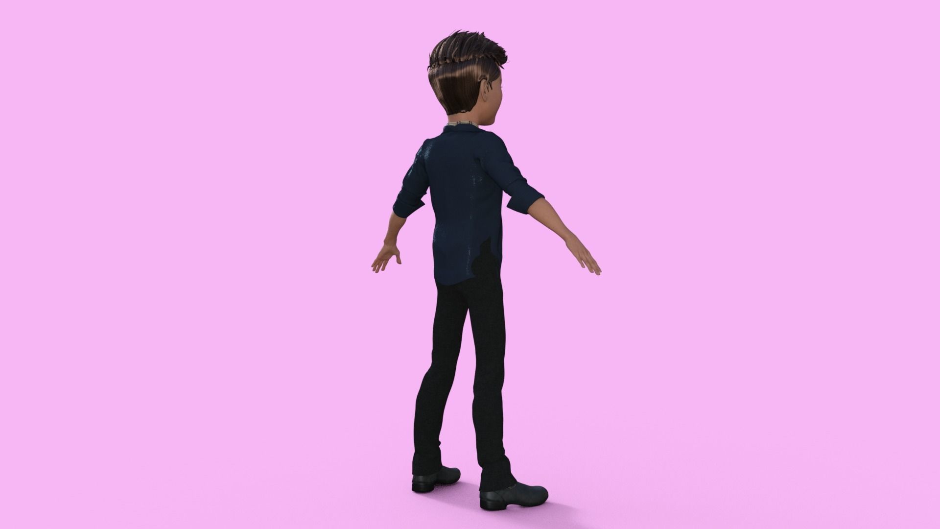Cartoon Pop Star Rigged 3D model_32