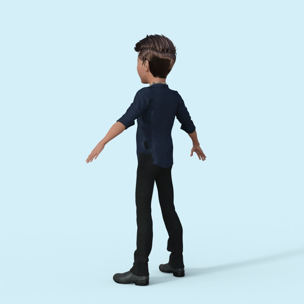 Cartoon Pop Star Rigged 3D model_4