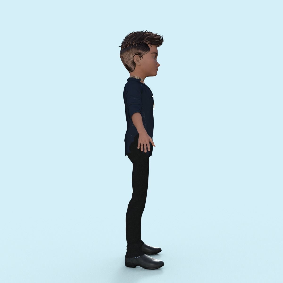 Cartoon Pop Star Rigged 3D model_7