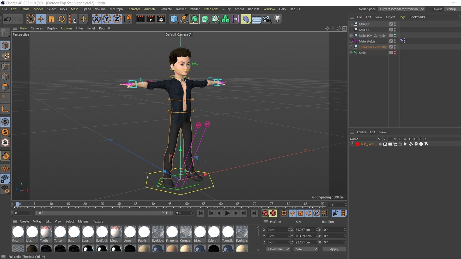 Cartoon Pop Star Rigged 3D model_40