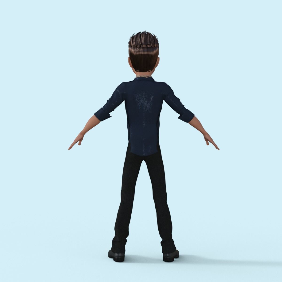 Cartoon Pop Star Rigged 3D model_5