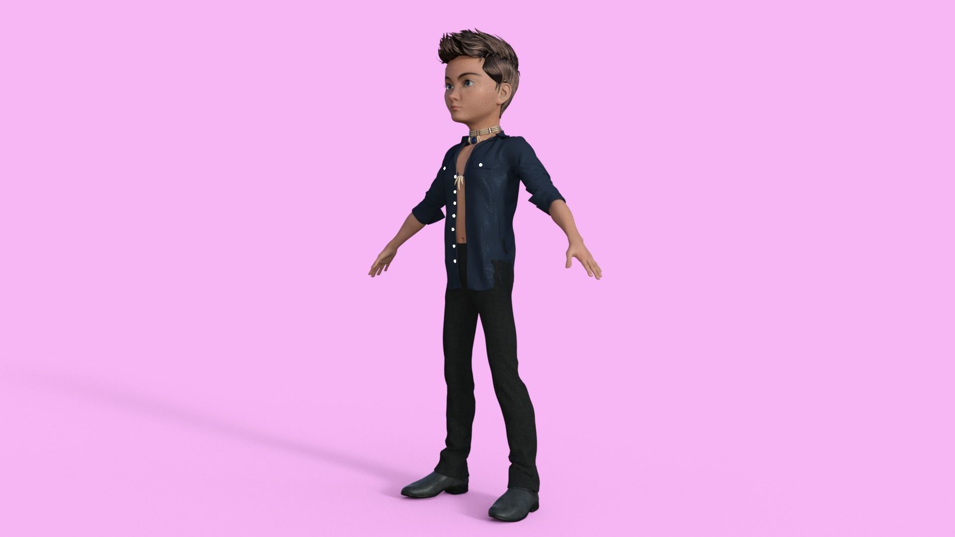 Cartoon Pop Star Rigged 3D model_28