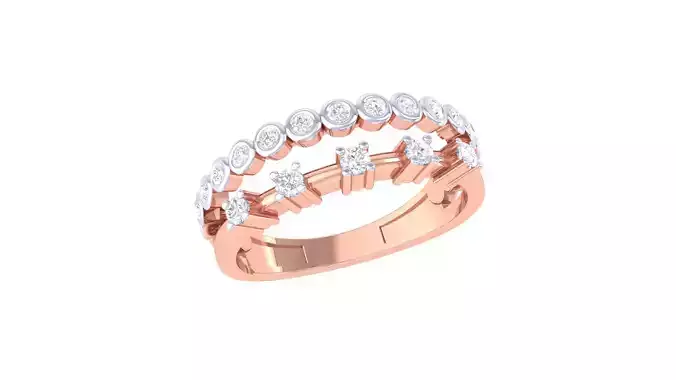 Women Engagement Wedding Double Band Rings