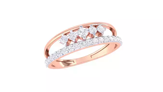 Women Engagement Wedding Double Band Rings