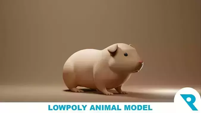 Guinea Base Mesh Low-poly 3D model