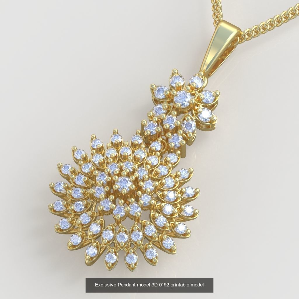 Ring Bracelet Earring and Pendant Set 3D printable model 0038 3D Model Collection_6