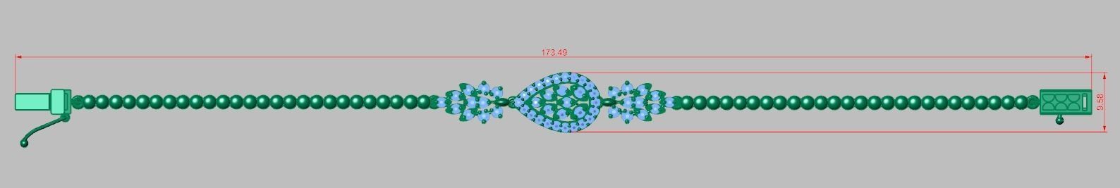 Exclusive Bracelet model 3D printable model 0058 3D print model_14