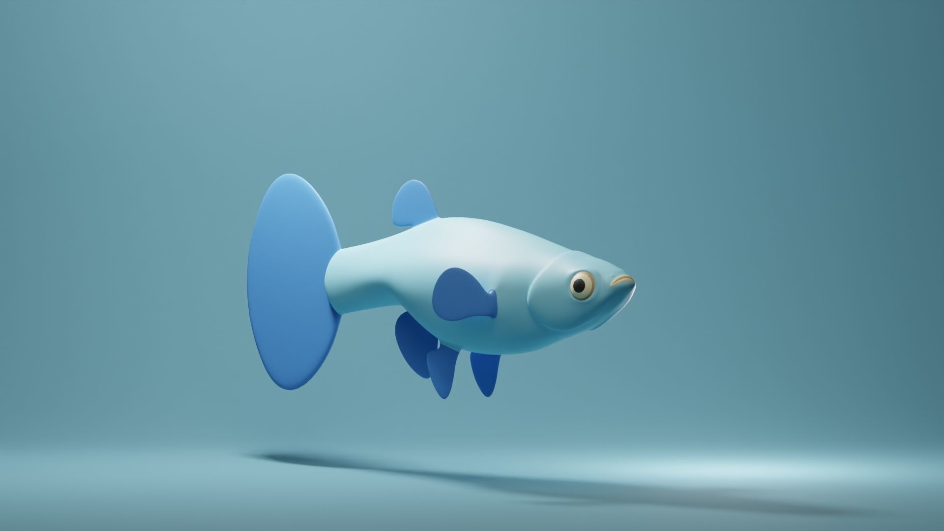 Guppy Base Mesh Low-poly 3D model_1