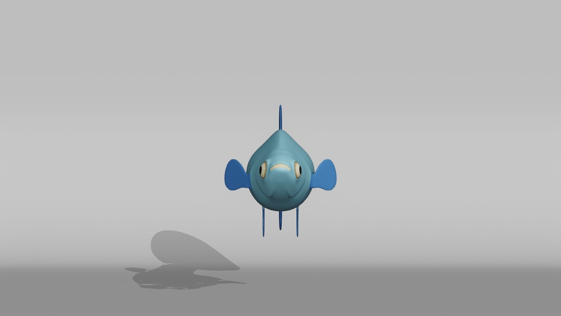 Guppy Base Mesh Low-poly 3D model_7