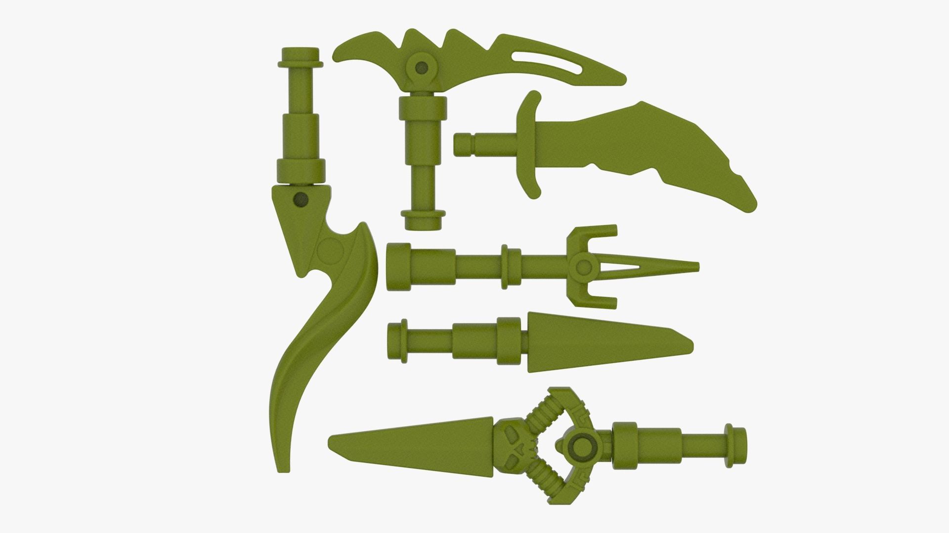 Lego Ninjago Weapon Pack Matchable Low-poly 3D model_5