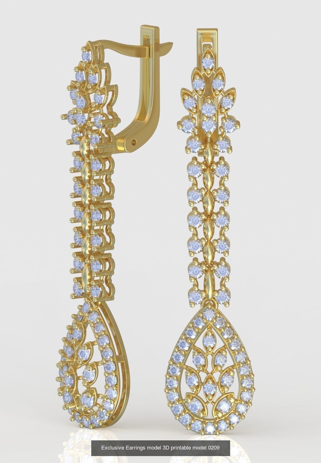 Ring Bracelet Earring and Pendant Set 3D printable model 0039 3D Model Collection_7