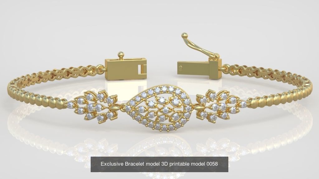 Ring Bracelet Earring and Pendant Set 3D printable model 0039 3D Model Collection_5