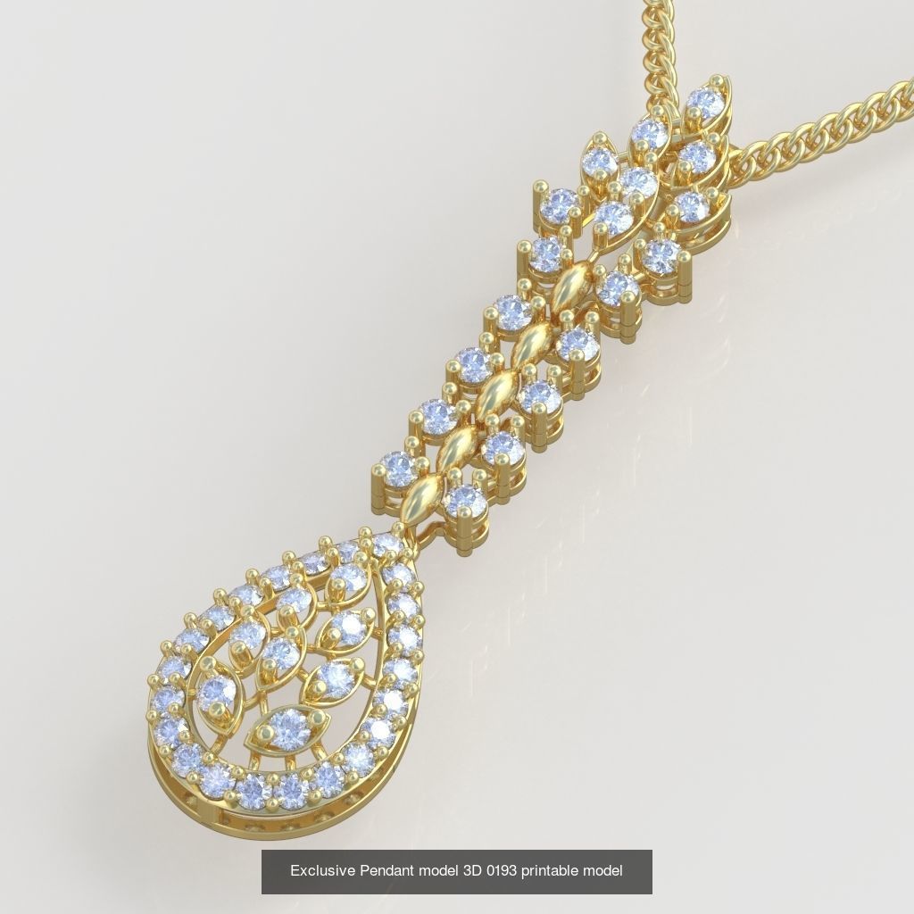 Ring Bracelet Earring and Pendant Set 3D printable model 0039 3D Model Collection_6