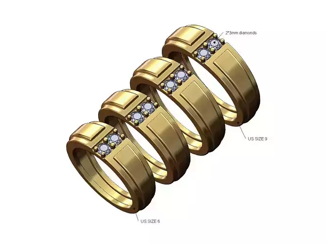 Diamond art and deco band US sizes 6to9