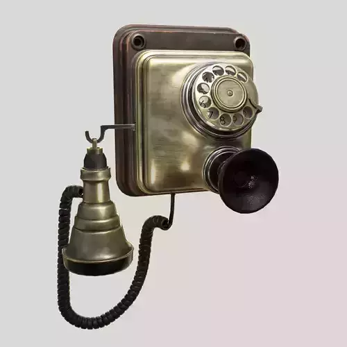 Vintage wall telephone Low-poly 3D model