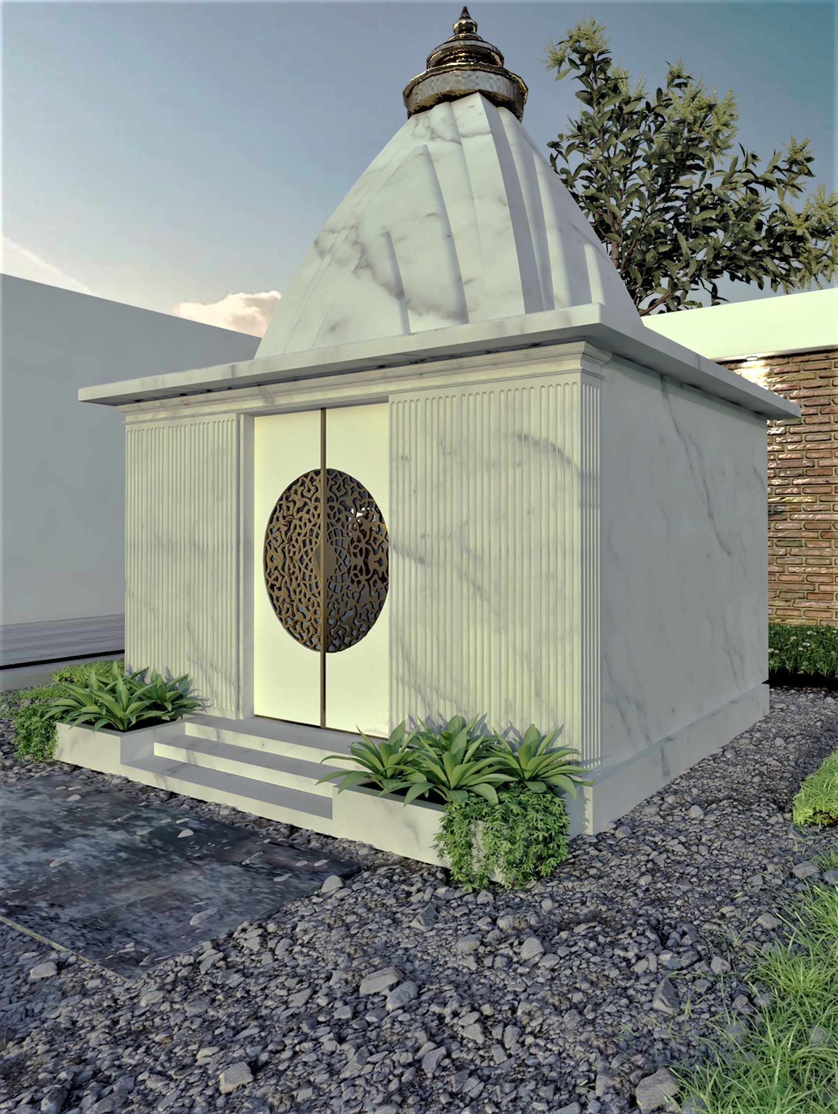 TEMPLE in garden 3D model_4