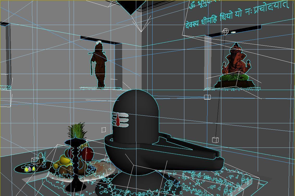 TEMPLE in garden 3D model_7