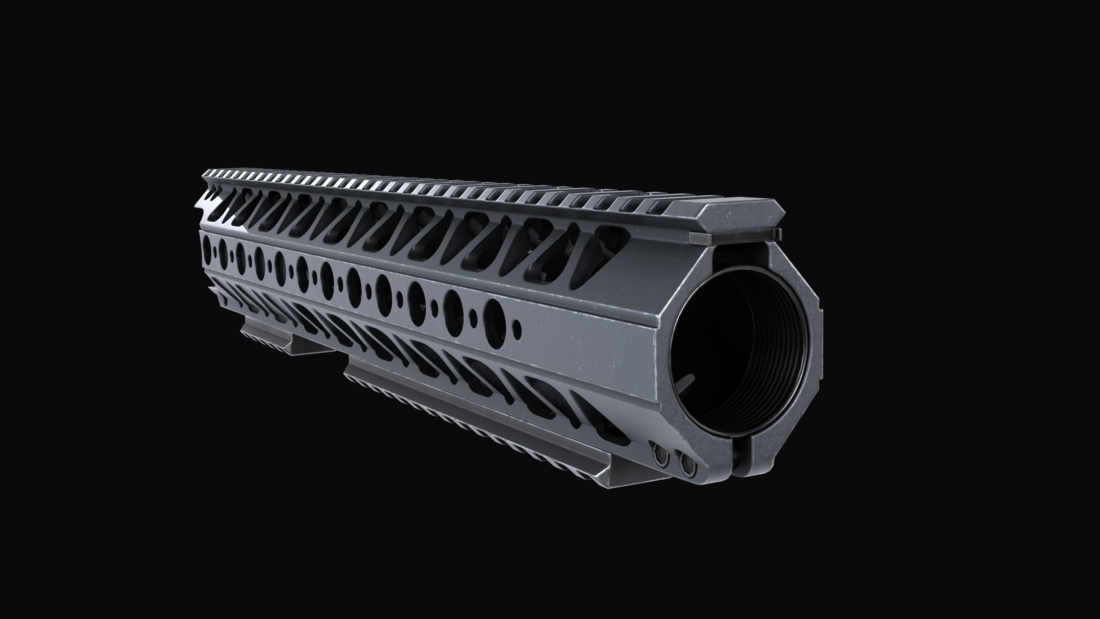Handguard AR-15 LVOA-S Low-poly 3D model_8