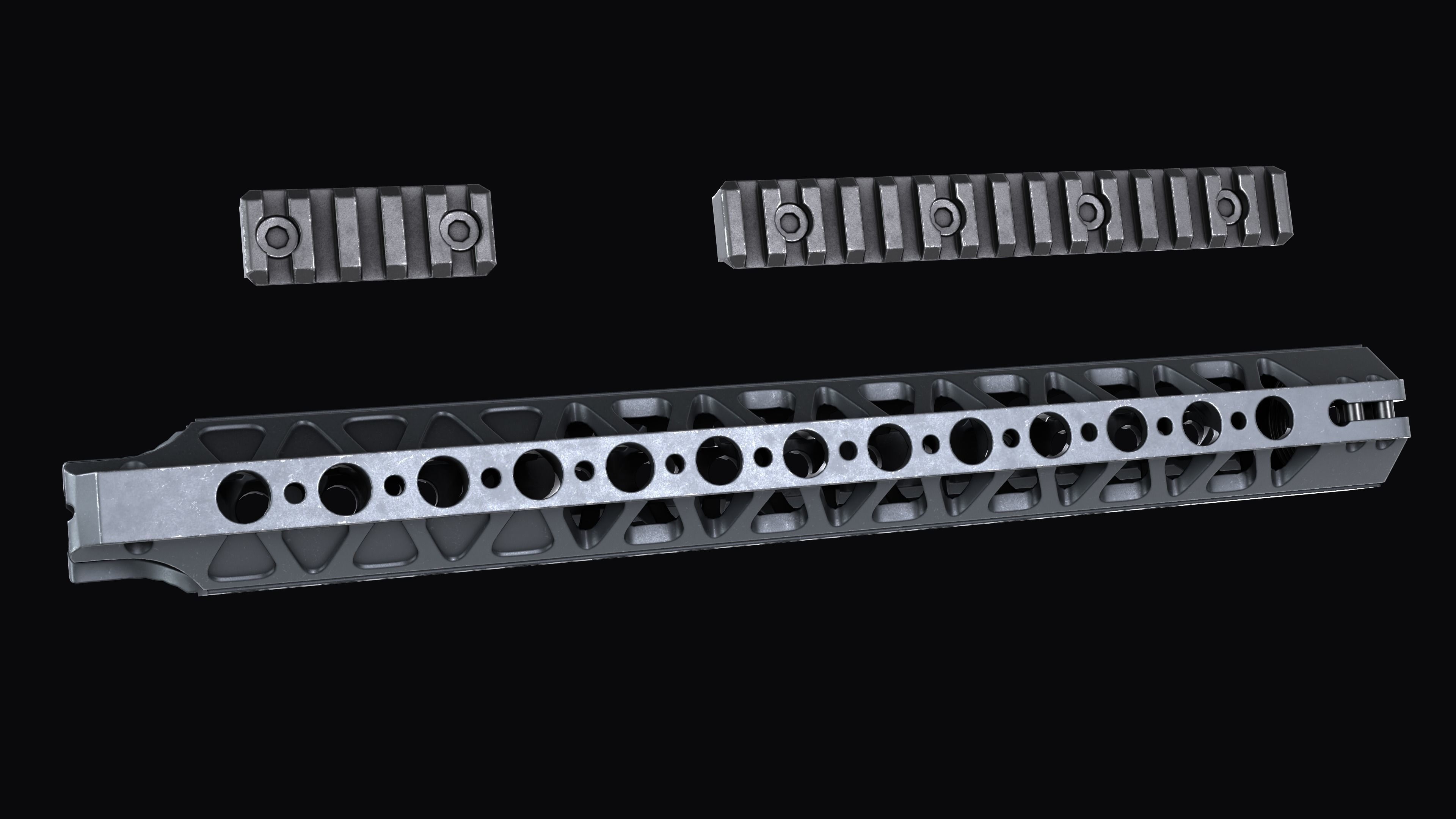 Handguard AR-15 LVOA-S Low-poly 3D model_6