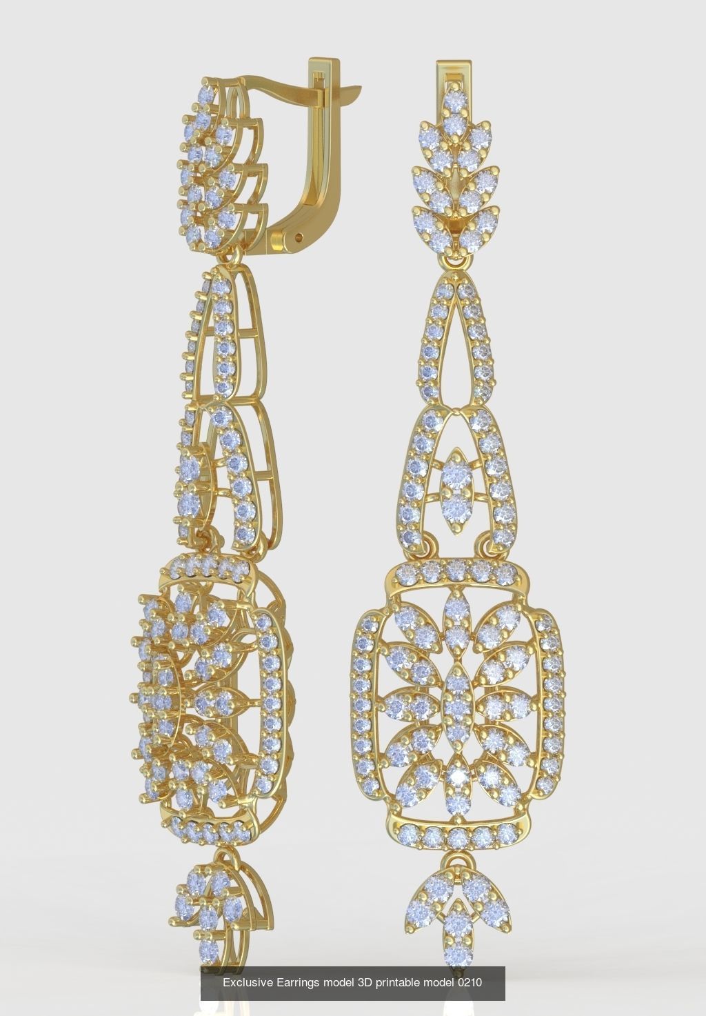 Ring Bracelet Earring and Pendant Set 3D printable model 0040 3D Model Collection_7