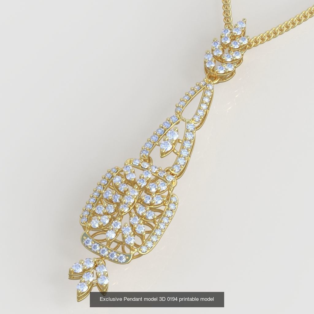 Ring Bracelet Earring and Pendant Set 3D printable model 0040 3D Model Collection_6
