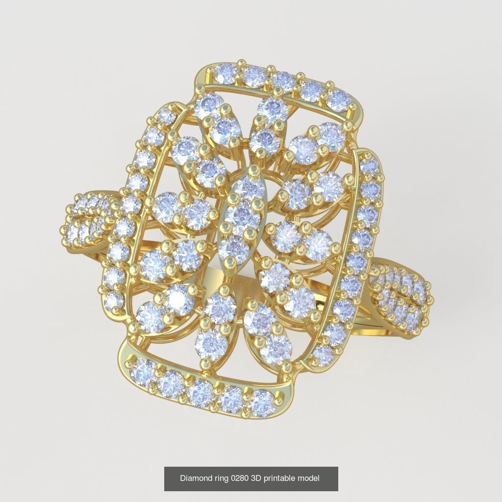 Ring Bracelet Earring and Pendant Set 3D printable model 0040 3D Model Collection_8