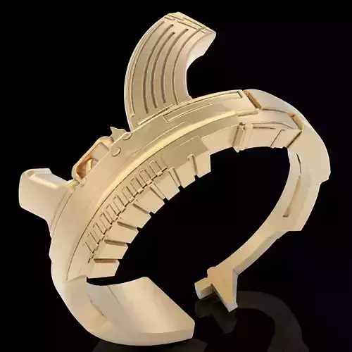 Gun AK47 ring silver gold printable jewelry 3D model 3D print model