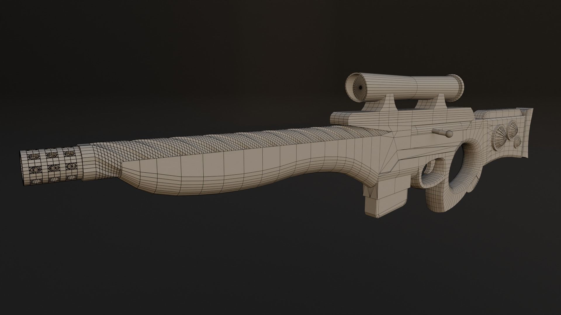 Sci-Fi Sniper Rifle  Low-poly 3D model_9