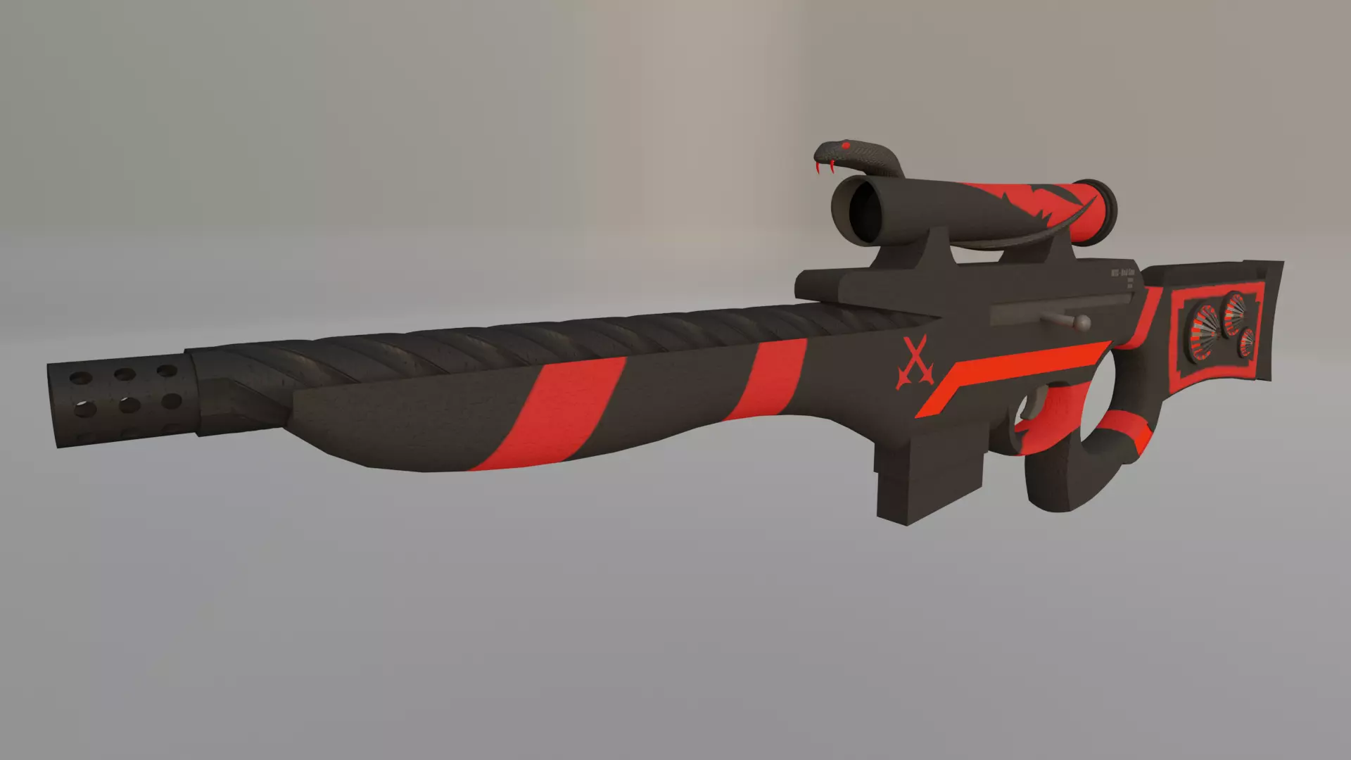 Sci-Fi Sniper Rifle  Low-poly 3D model_0