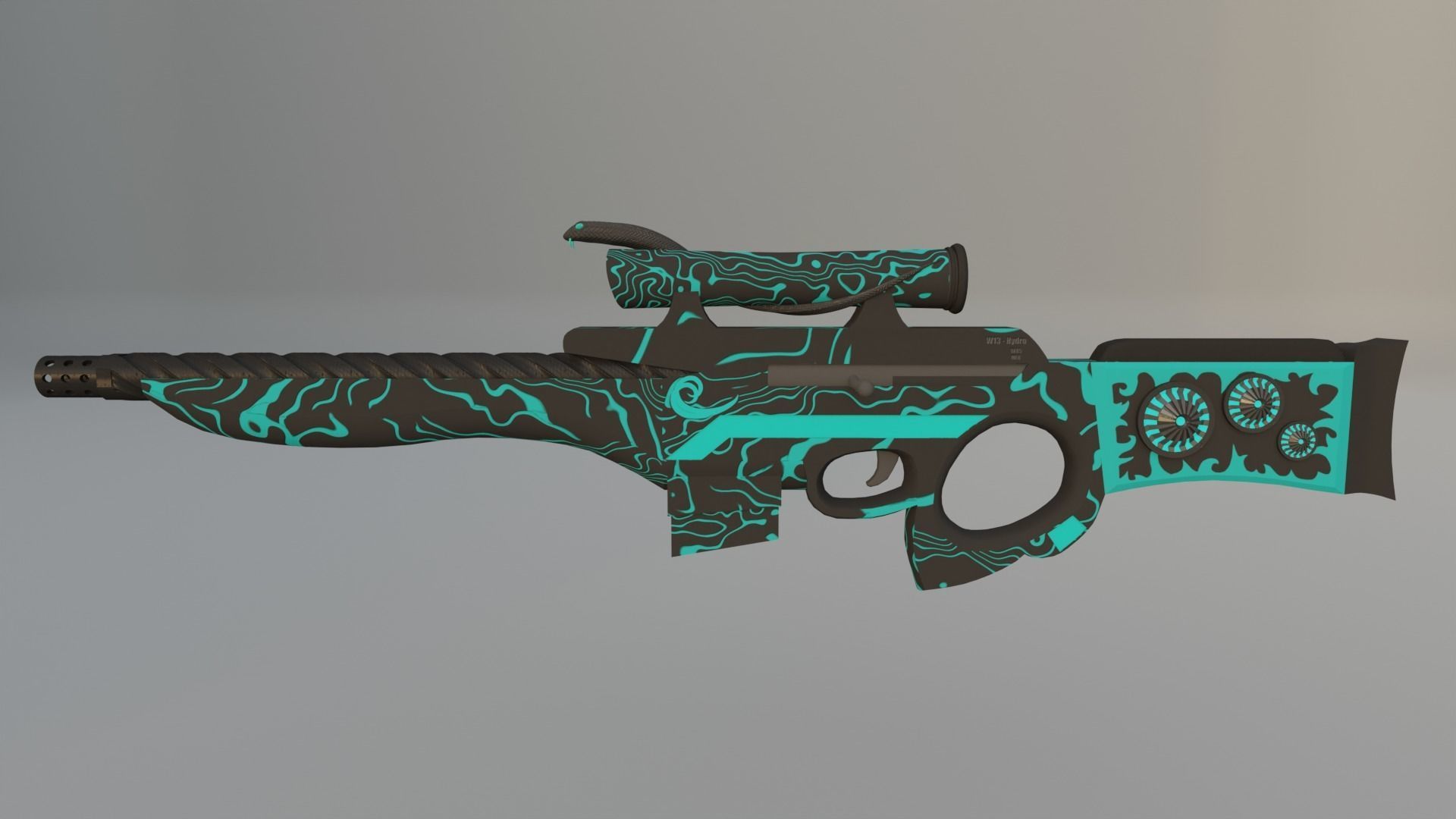 Sci-Fi Sniper Rifle  Low-poly 3D model_6