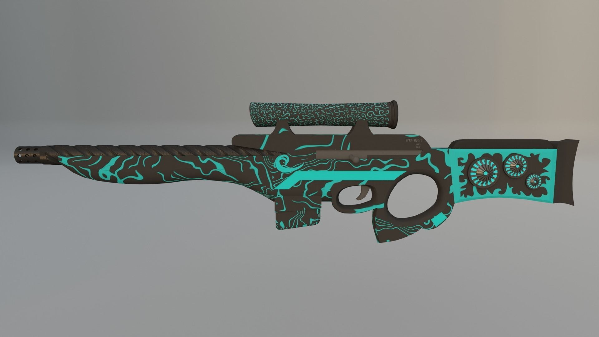 Sci-Fi Sniper Rifle  Low-poly 3D model_7