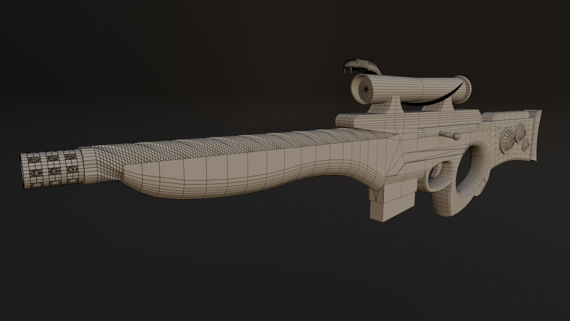 Sci-Fi Sniper Rifle  Low-poly 3D model_8