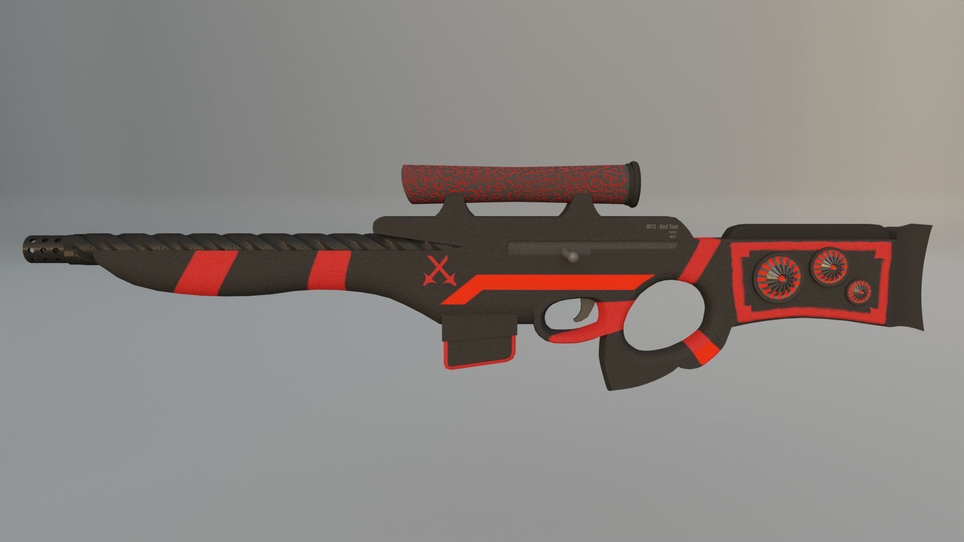 Sci-Fi Sniper Rifle  Low-poly 3D model_3