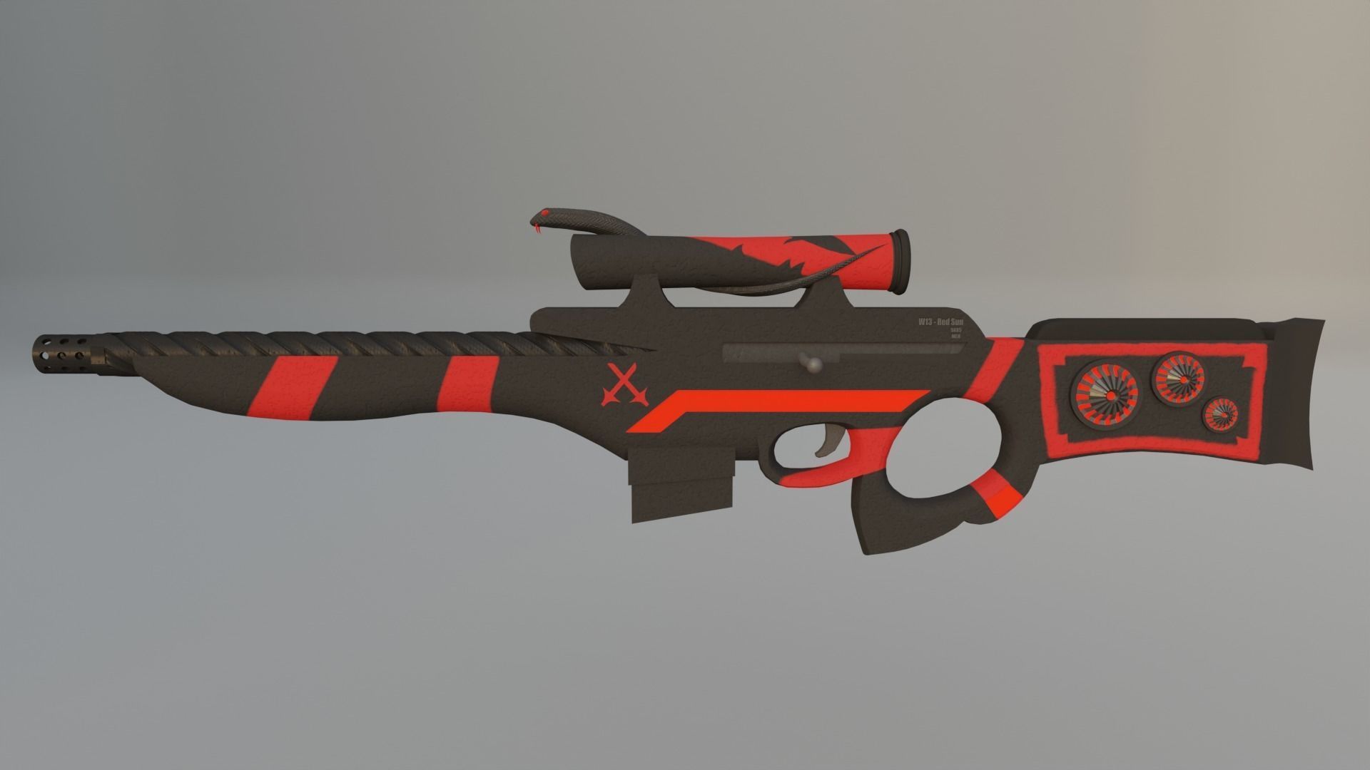 Sci-Fi Sniper Rifle  Low-poly 3D model_2
