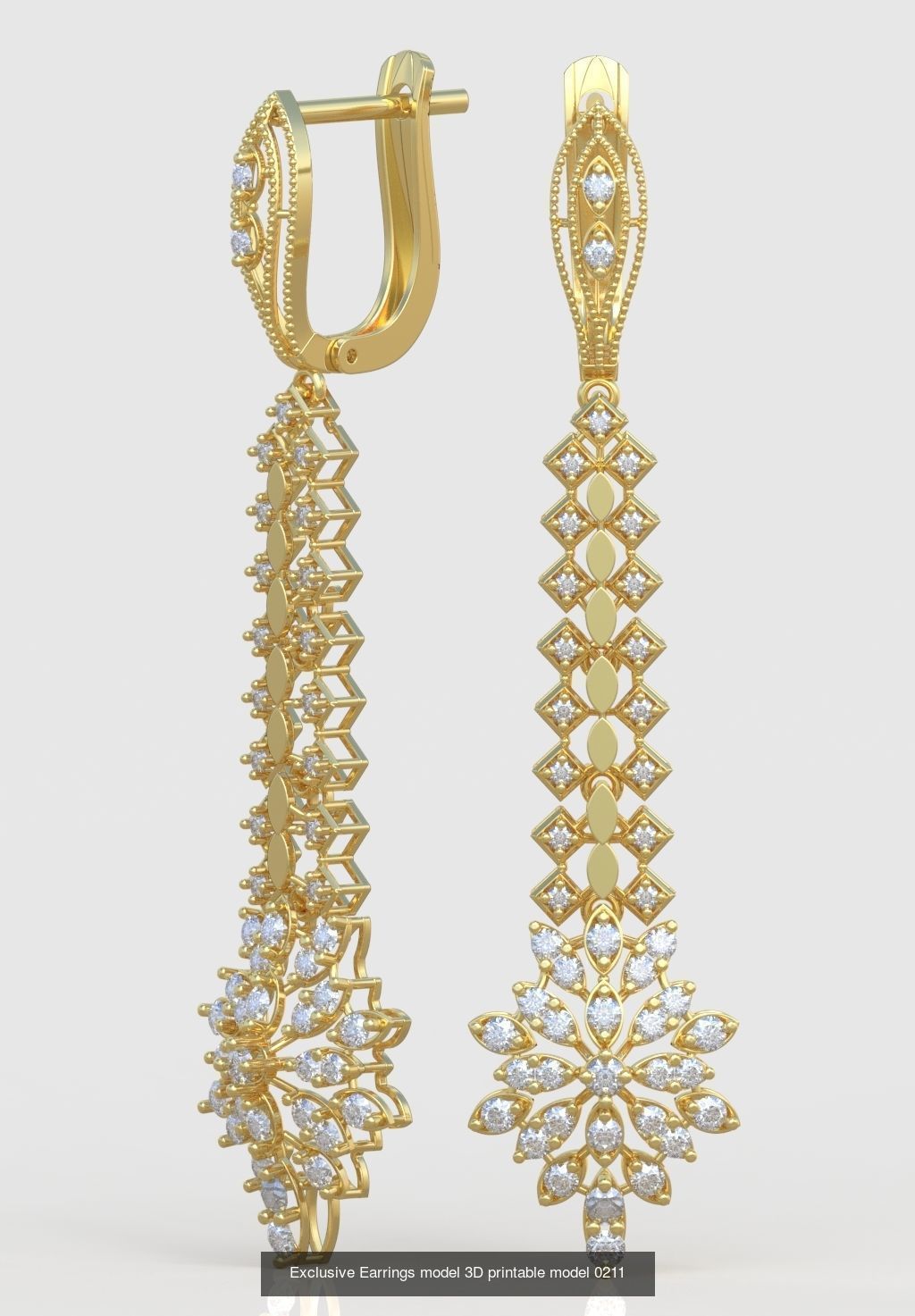 Ring Bracelet Earring and Pendant Set 3D printable model 0041 3D Model Collection_7