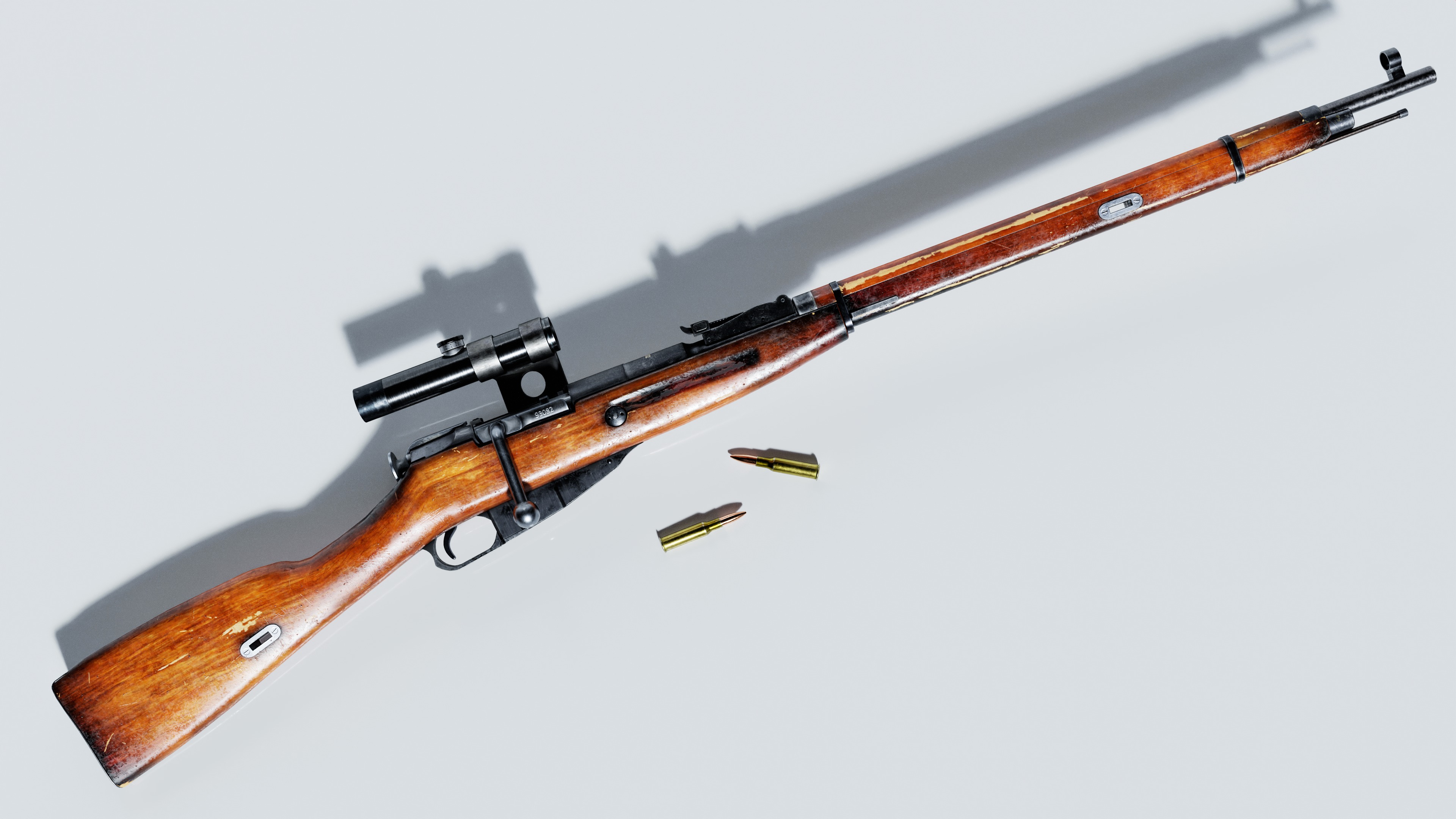 Mosin Nagant Low-poly 3D model_2