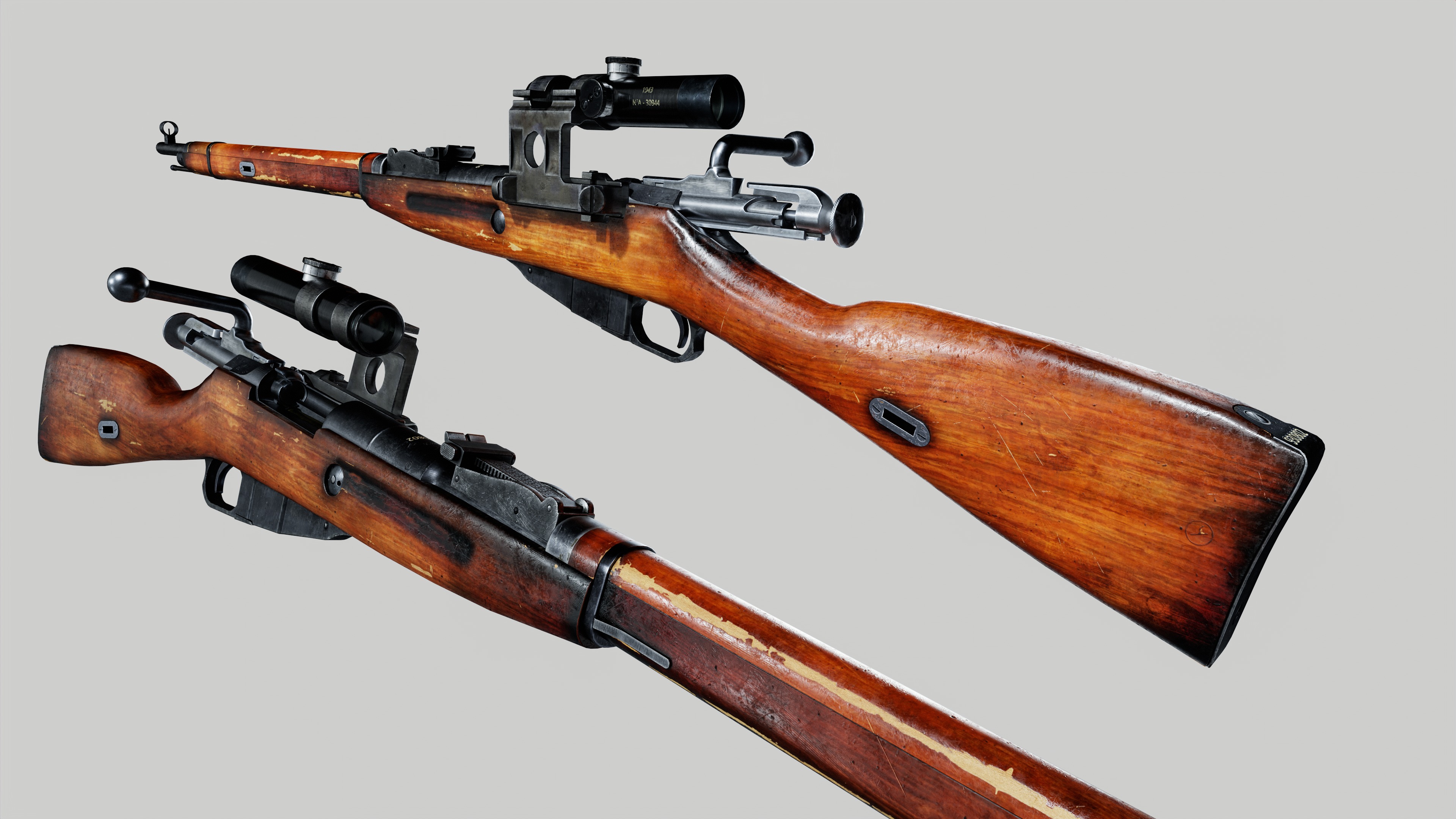 Mosin Nagant Low-poly 3D model_3
