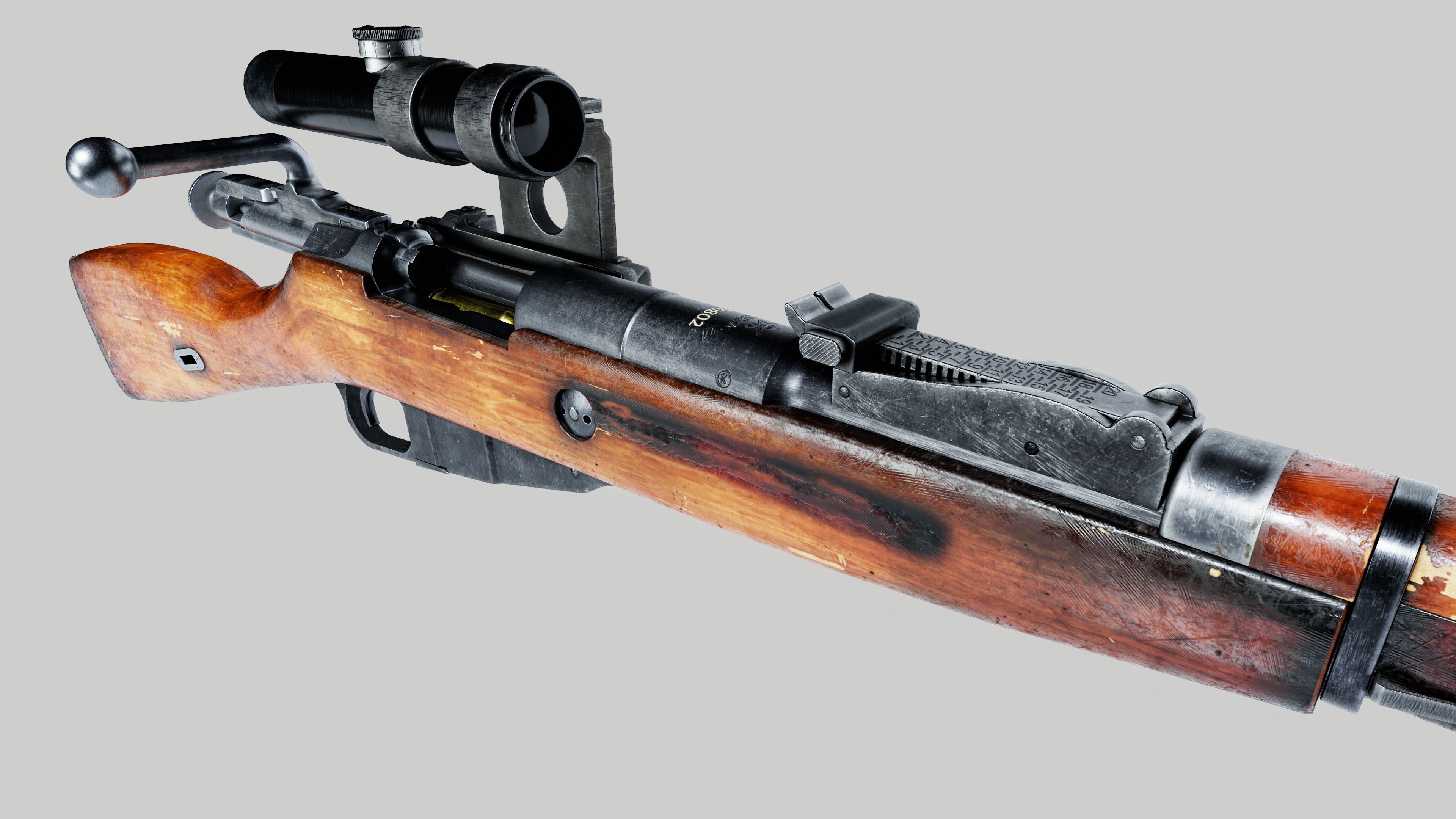 Mosin Nagant Low-poly 3D model_9