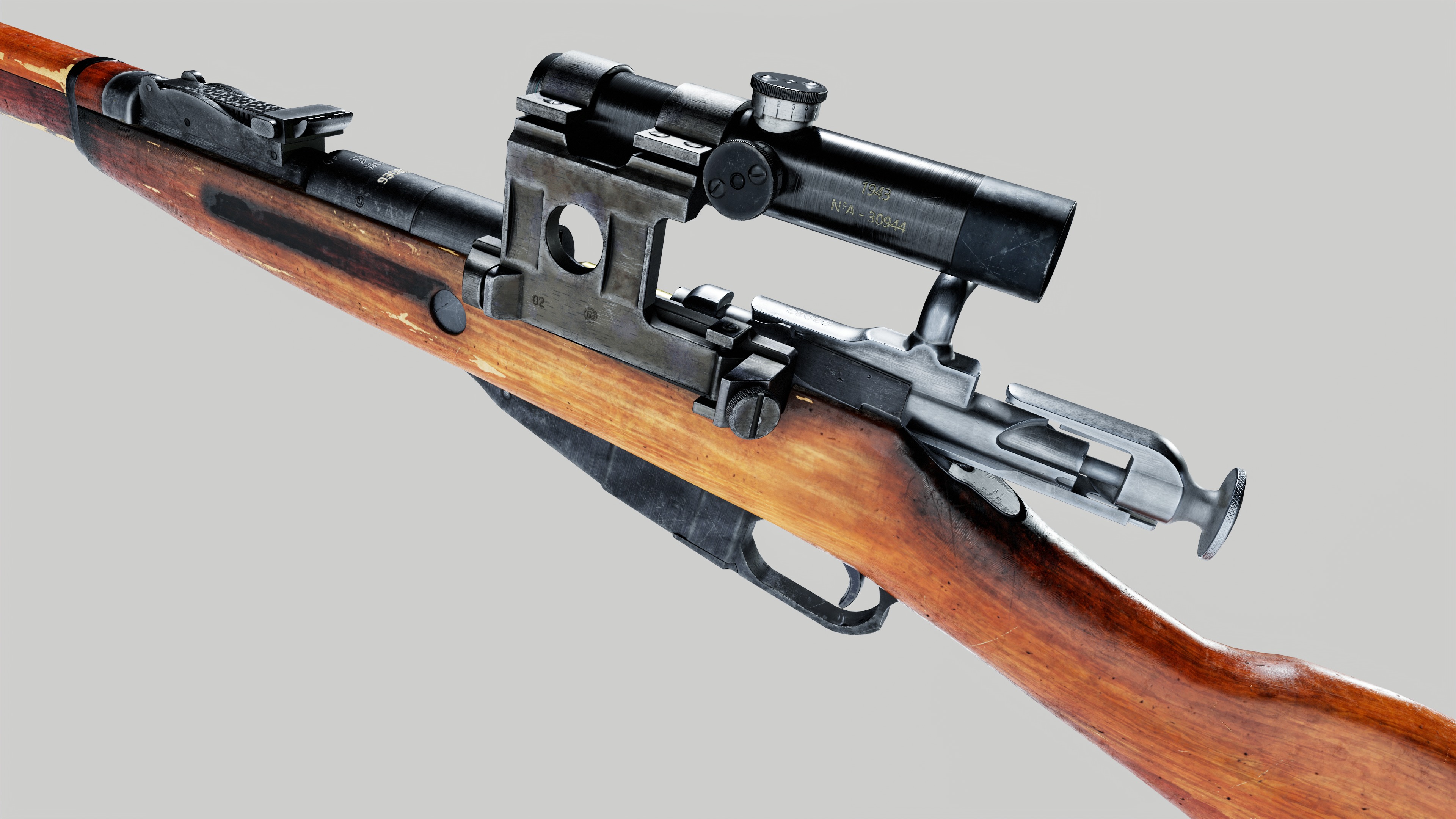Mosin Nagant Low-poly 3D model_8