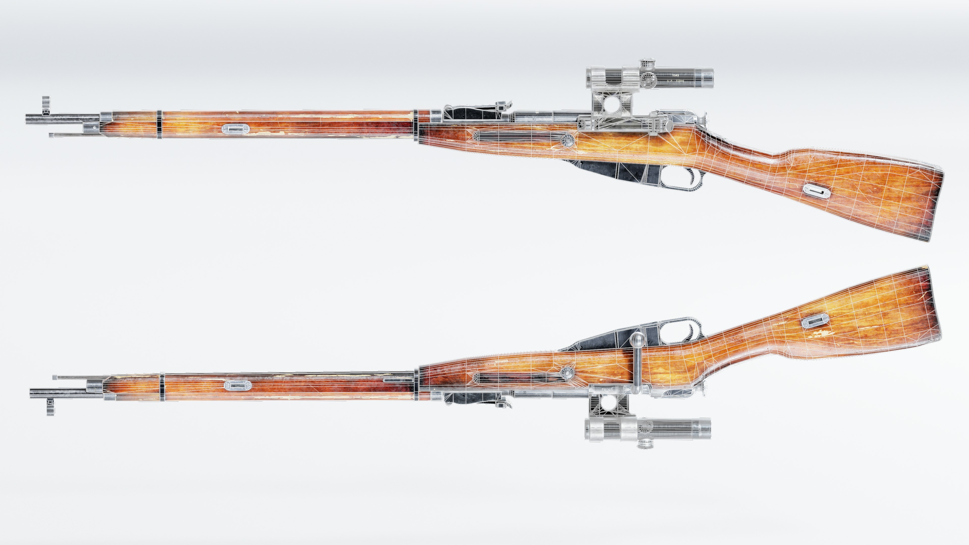 Mosin Nagant Low-poly 3D model_11