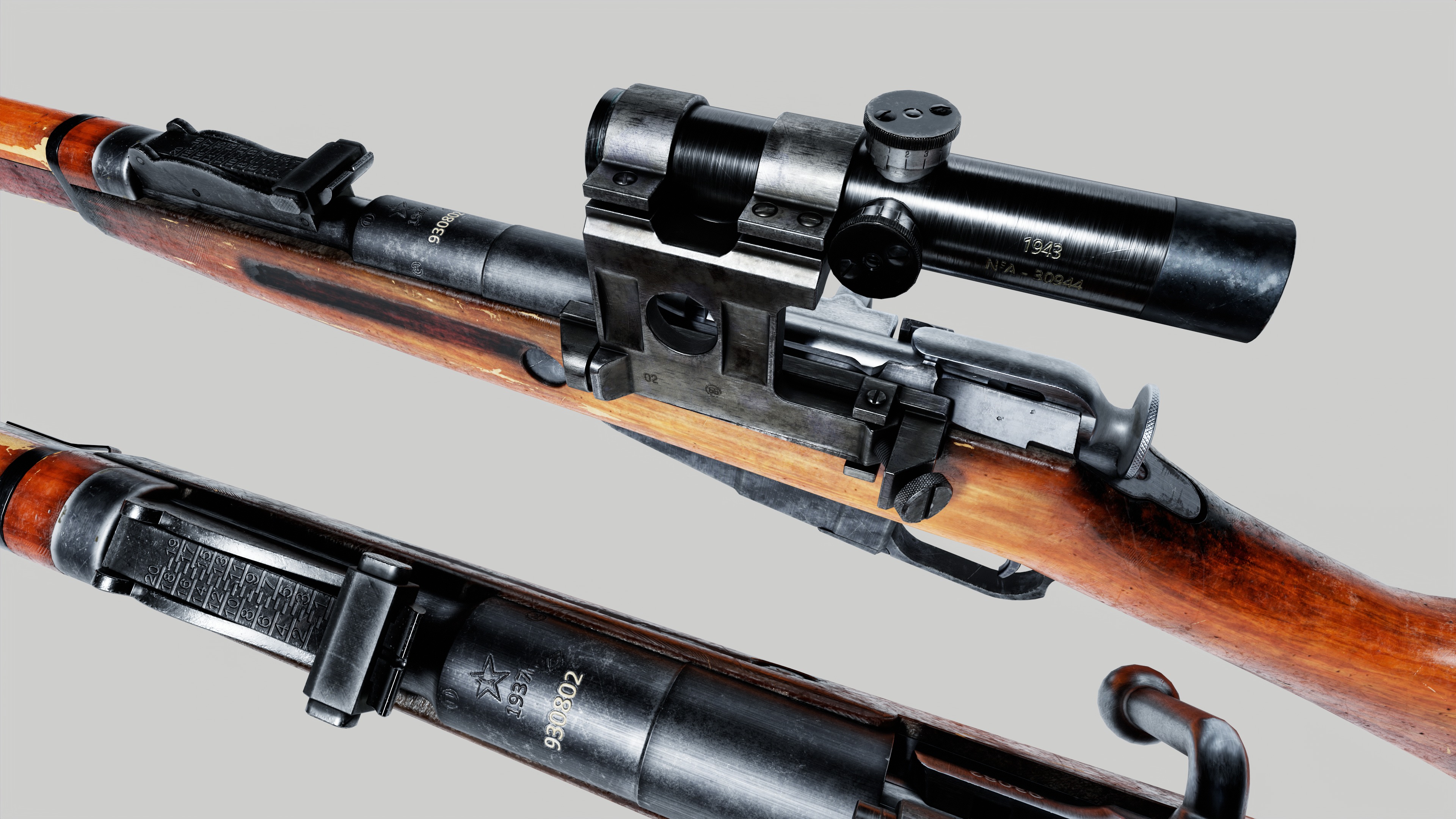 Mosin Nagant Low-poly 3D model_5